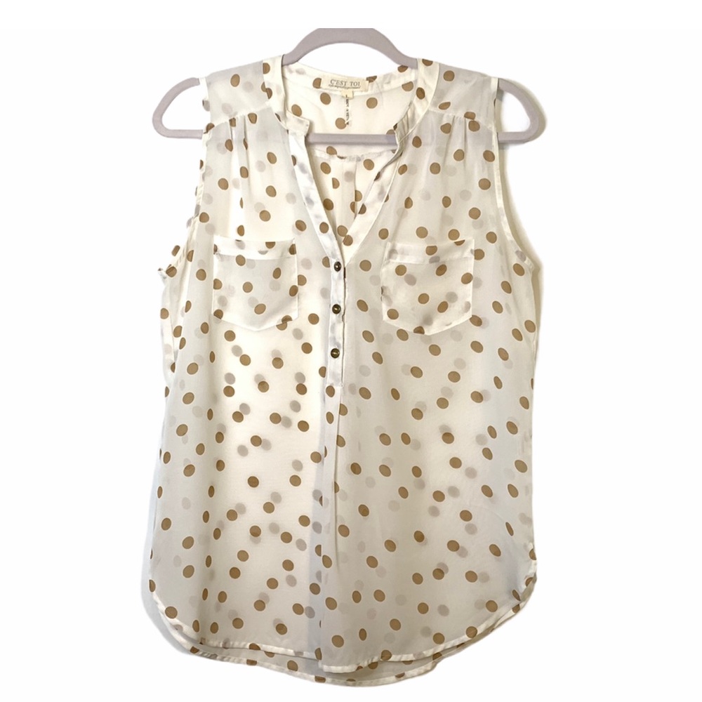 C'est Toi Blouse Sleeveless Tunic Top Size: Large